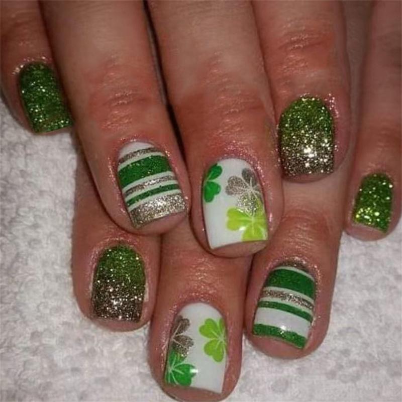 Short Square Press on Nail Green Shamrock Patterned Stick on Nail for Patrick s Day Celebrations and Parties 1
Short Square Press on Nail Green Shamrock Patterned Stick on Nail for Patrick s Day Celebrations and Parties 1