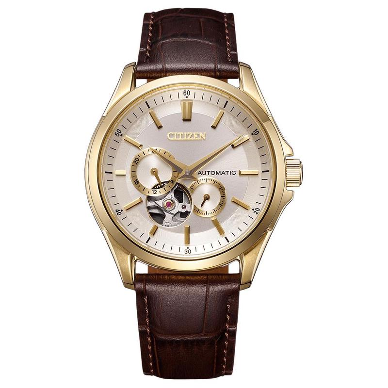 CITIZEN mechanical watch series 100 meters waterproof automatic/manual mechanical movement cowhide strap 38.9mm men s watch gold dial NP1013-02P синій
CITIZEN mechanical watch series 100 meters waterproof automatic/manual mechanical movement cowhide strap 38.9mm men s watch gold dial NP1013-02P синій