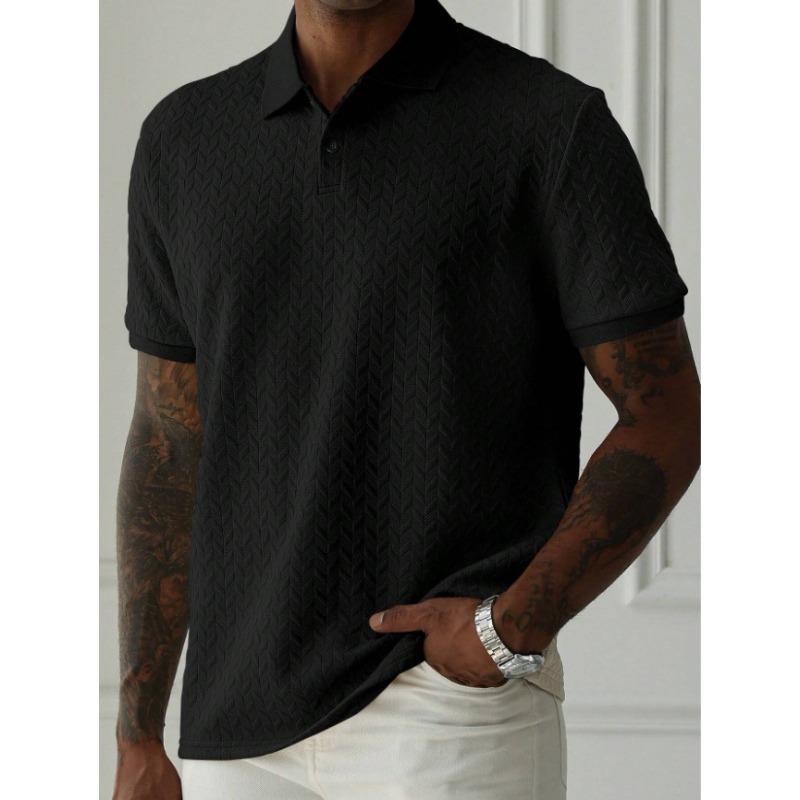 Men Short Sleeve Polo Shirt Herringbone Jacquard Texture Casual Business Top S
Men Short Sleeve Polo Shirt Herringbone Jacquard Texture Casual Business Top S