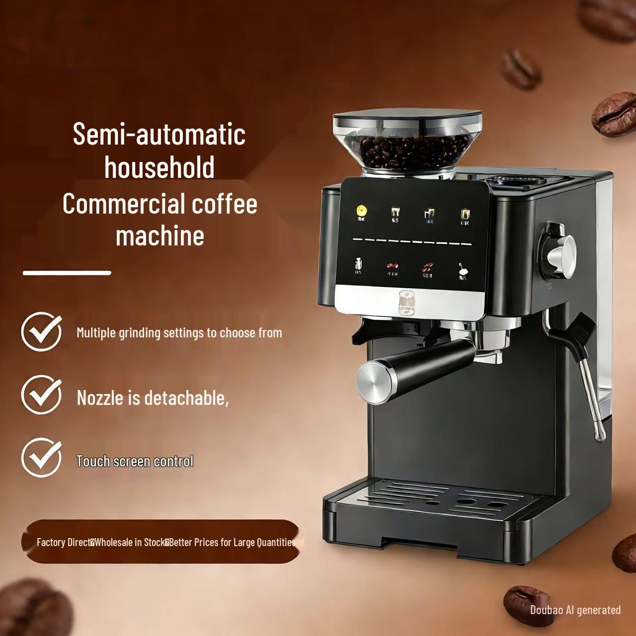 I Italian Semi-Automatic Coffee Machine with Integrated Grinder for Home and Office Cold Brew AU Plug
I Italian Semi-Automatic Coffee Machine with Integrated Grinder for Home and Office Cold Brew AU Plug