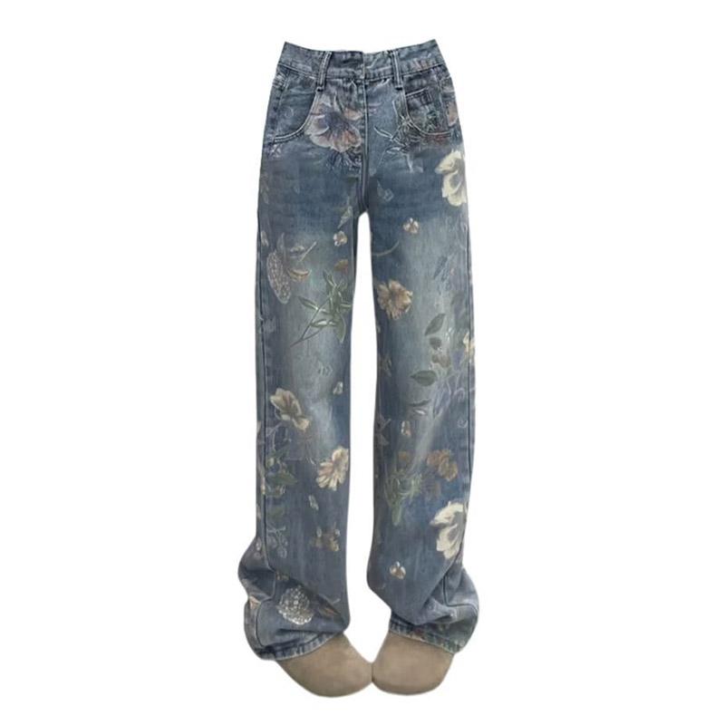 Лето 2025 года, новые прямые брюки из хлопкового денима, расклешенные брюки в винтажном стиле, тонкие обрезанные женские брюки длиной до пола с принтом 3XL синий
Лето 2025 года, новые прямые брюки из хлопкового денима, расклешенные брюки в винтажном стиле, тонкие обрезанные женские брюки длиной до пола с принтом 3XL синий