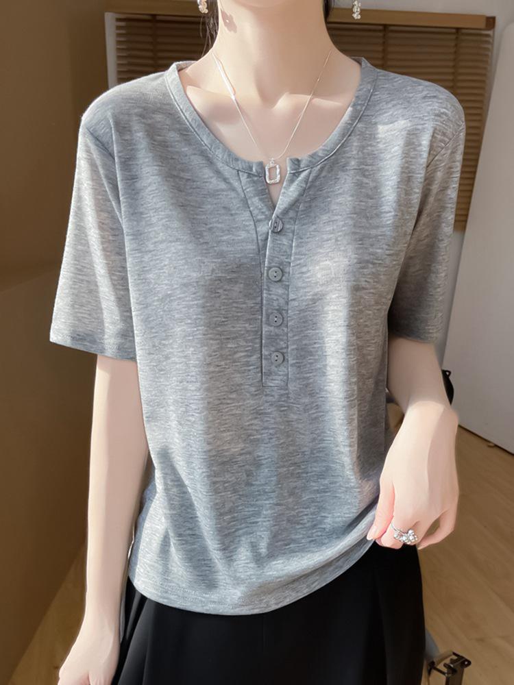 Elegant Korean-Style Women s Half-Open Collar Knit T-Shirt - Spring/Summer Casual Short Sleeve Top XL (120-135 jin)
Elegant Korean-Style Women s Half-Open Collar Knit T-Shirt - Spring/Summer Casual Short Sleeve Top XL (120-135 jin)