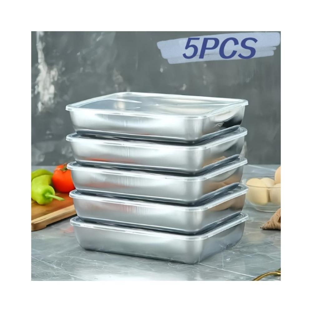 5Pcs Thickened Stainless Steel Food Containers, Kitchens Accessories, Fit Knives Inside, Stackable Kitchen Storage, Fridge
5Pcs Thickened Stainless Steel Food Containers, Kitchens Accessories, Fit Knives Inside, Stackable Kitchen Storage, Fridge