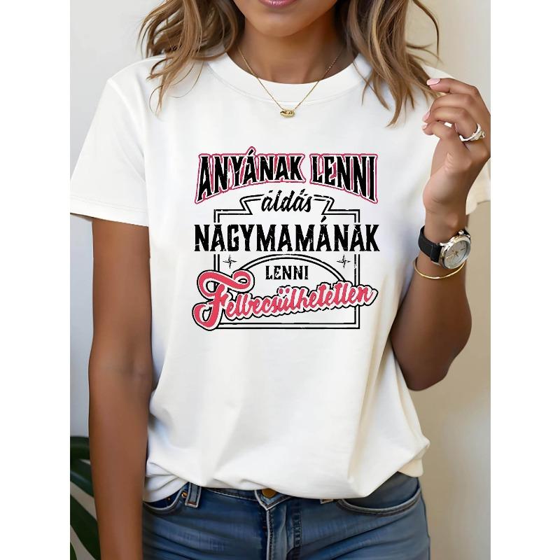 Women s Hungarian Phrase T-Shirt ANYÁNAK LENNI - Short Sleeve Crew Neck Summer Top with Hungarian Text Print, 4XL білий
Women s Hungarian Phrase T-Shirt ANYÁNAK LENNI - Short Sleeve Crew Neck Summer Top with Hungarian Text Print, 4XL білий