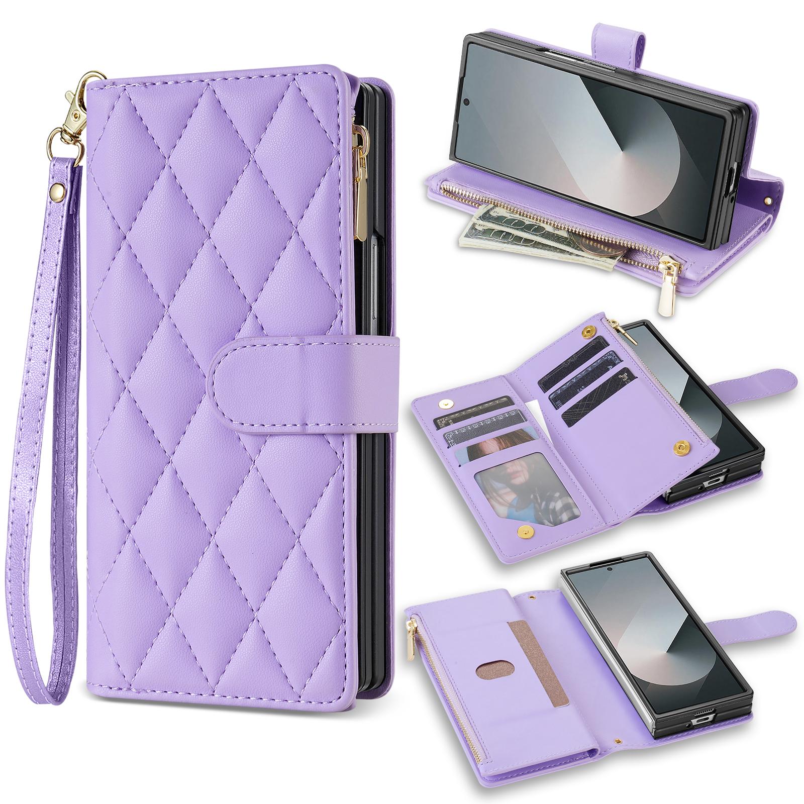 For Samsung Galaxy Z Fold7 5G Case Rhombus Stitching Leather Wallet Phone Cover with Long/Short Strap Light Purple
For Samsung Galaxy Z Fold7 5G Case Rhombus Stitching Leather Wallet Phone Cover with Long/Short Strap Light Purple
