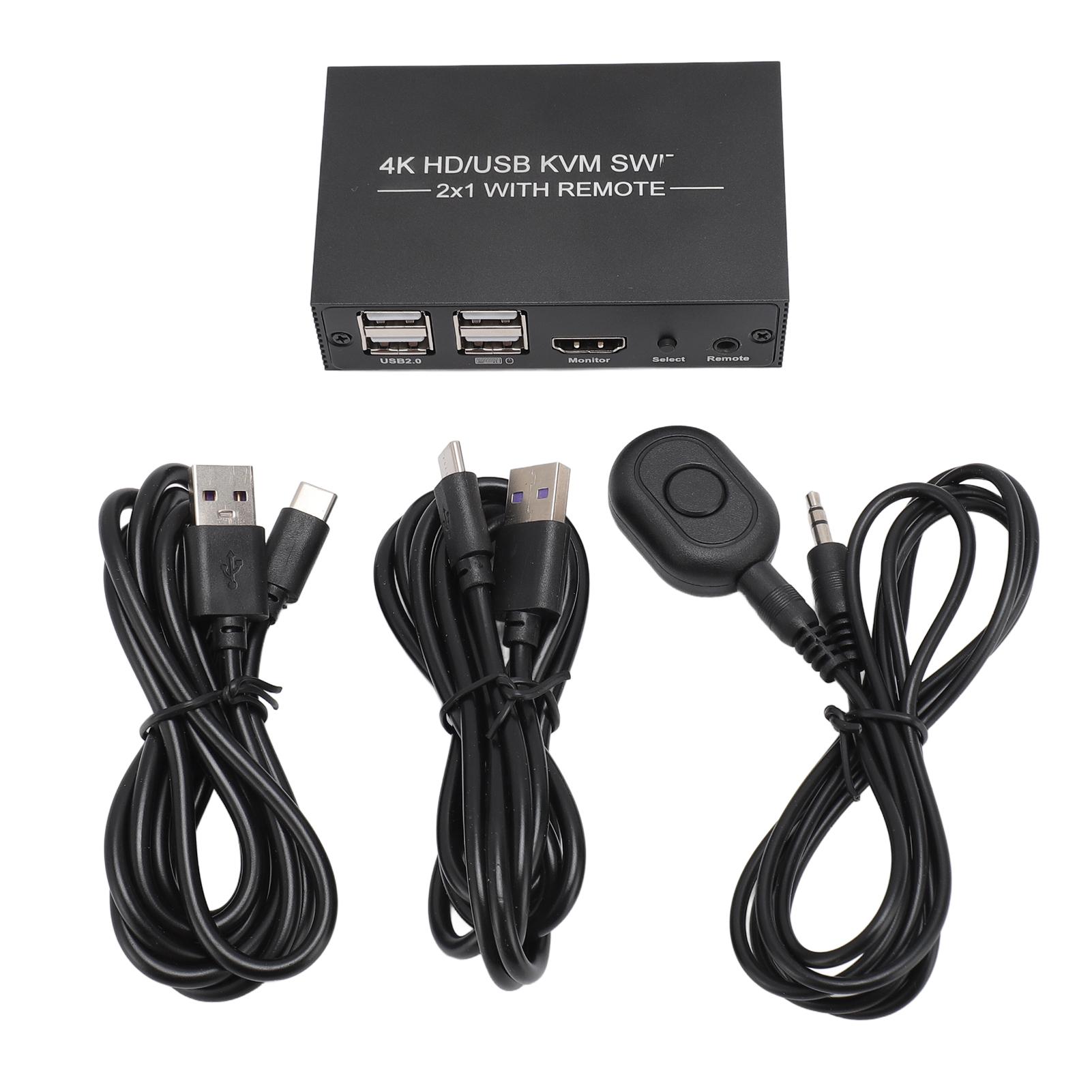 KVM-перемикач 4 порти USB 2.0 1 дисплей 2 комп ютери Підтримка 4Kx2K Інтерфейс HD Мультимедіа KVM-перемикач
KVM-перемикач 4 порти USB 2.0 1 дисплей 2 комп ютери Підтримка 4Kx2K Інтерфейс HD Мультимедіа KVM-перемикач