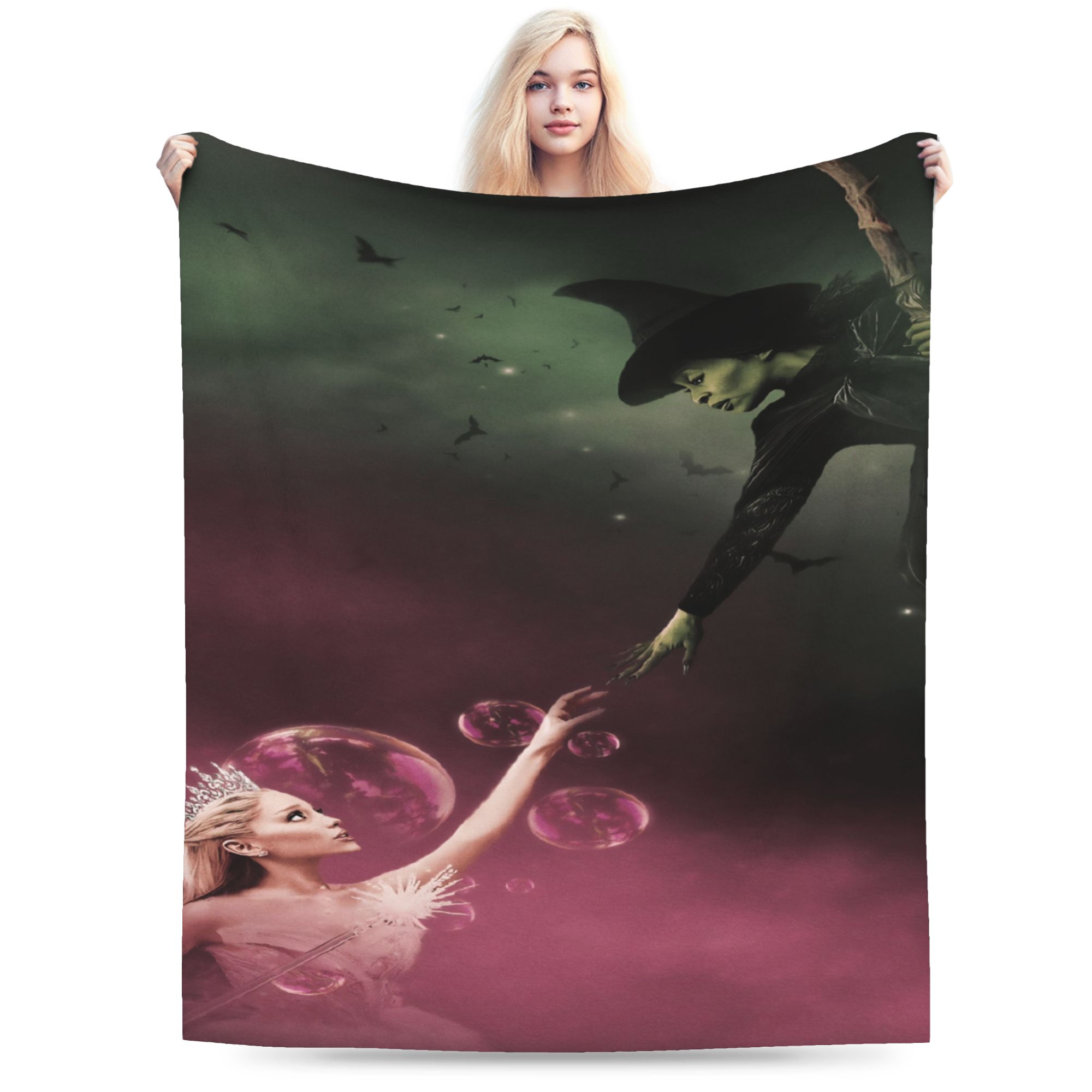 W-Wicked 2 Musical Movie Glinda Elphaba Blanket Soft Novelty Plush Throw Blanket For Boy Girl Couch Chair Cover 75x90cm
W-Wicked 2 Musical Movie Glinda Elphaba Blanket Soft Novelty Plush Throw Blanket For Boy Girl Couch Chair Cover 75x90cm