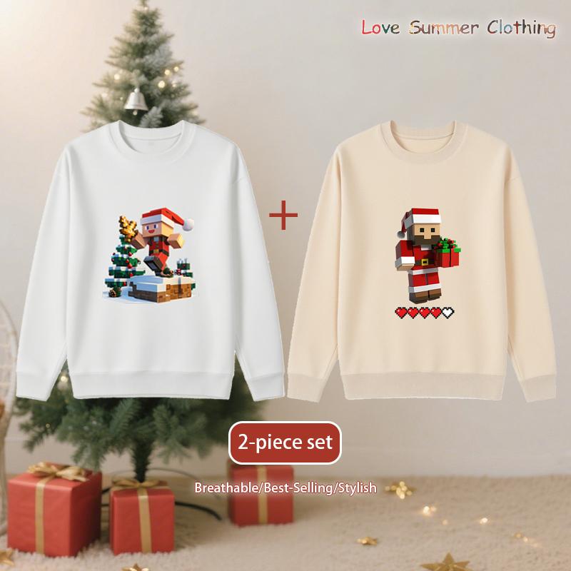 Набор из 2 детских свитшотов с круглым вырезом, спортивные топы для мальчиков и девочек, возраст 4-14 лет, с рисунком Санта-Клауса и рождественской елки, без капюшона, унисекс, полиэстер 130
Набор из 2 детских свитшотов с круглым вырезом, спортивные топы для мальчиков и девочек, возраст 4-14 лет, с рисунком Санта-Клауса и рождественской елки, без капюшона, унисекс, полиэстер 130