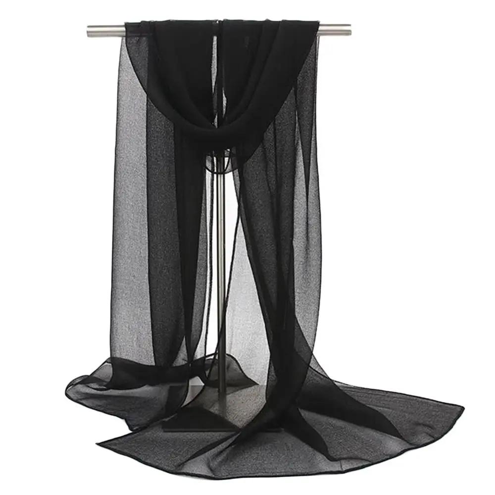 Женский фуляр однотонный шифоновый шарф-бандана элегантный длинный палантин хиджаб летняя защита от солнца пляжные шарфы чёрный
Женский фуляр однотонный шифоновый шарф-бандана элегантный длинный палантин хиджаб летняя защита от солнца пляжные шарфы чёрный