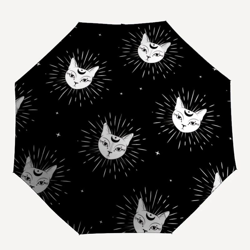 1pc Cat Moon Automatic Folding Umbrella - Compact 8-Rib Design, Durable Plastic & Iron, Lightweight for Outdoor Daily Use094
1pc Cat Moon Automatic Folding Umbrella - Compact 8-Rib Design, Durable Plastic & Iron, Lightweight for Outdoor Daily Use094