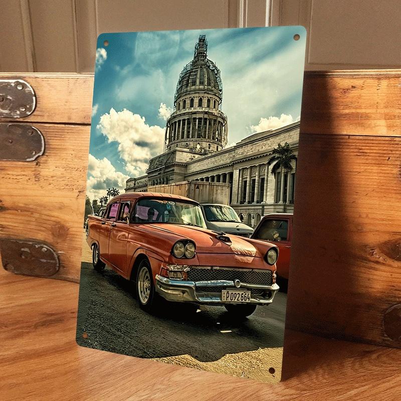 1 piece of vintage Cuban-style tinplate painting of the Havana Capitol Building and classic cars, decorative painting for living (as the picture,20x30cm)
1 piece of vintage Cuban-style tinplate painting of the Havana Capitol Building and classic cars, decorative painting for living (as the picture,20x30cm)