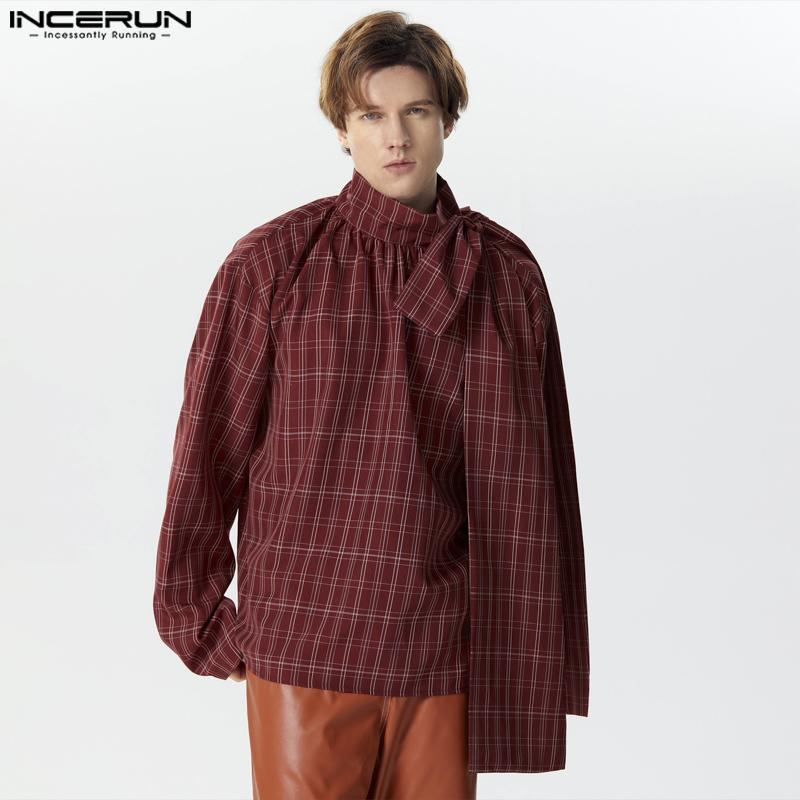 INCERUN Мужские весенние клетчатые пуловеры с длинными рукавами 
INCERUN Мужские весенние клетчатые пуловеры с длинными рукавами