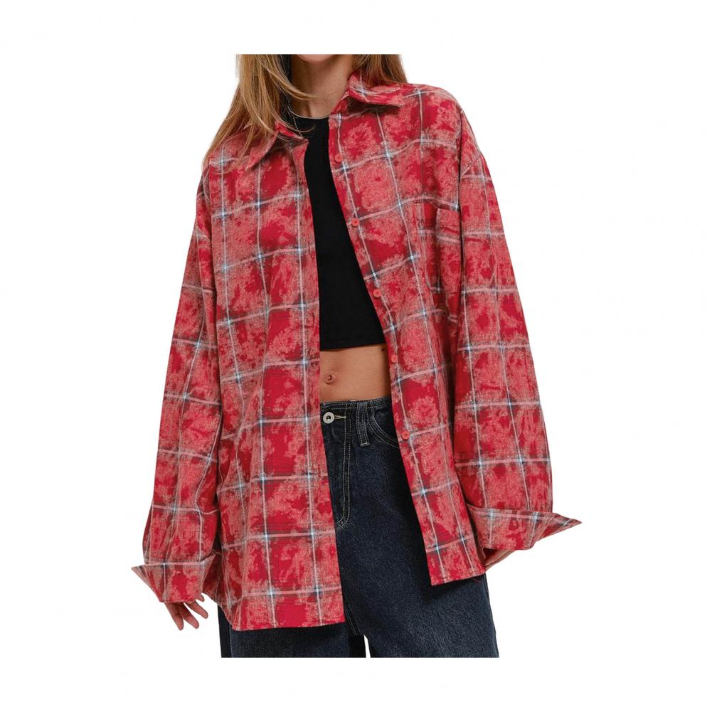 Женская рубашка с лацканами и длинным рукавом в клетку в стиле ретро, рубашка с принтом, топы, однобортный свободный крой, повседневная куртка, повседневная одежда S
Женская рубашка с лацканами и длинным рукавом в клетку в стиле ретро, рубашка с принтом, топы, однобортный свободный крой, повседневная куртка, повседневная одежда S