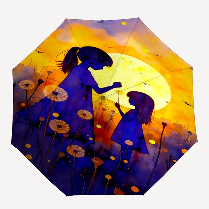 1pc Sunset Silhouettes Dandelion Friendship Automatic Open/Close Umbrella, Portable Folding Umbrella for Travel, Themed Events025
1pc Sunset Silhouettes Dandelion Friendship Automatic Open/Close Umbrella, Portable Folding Umbrella for Travel, Themed Events025