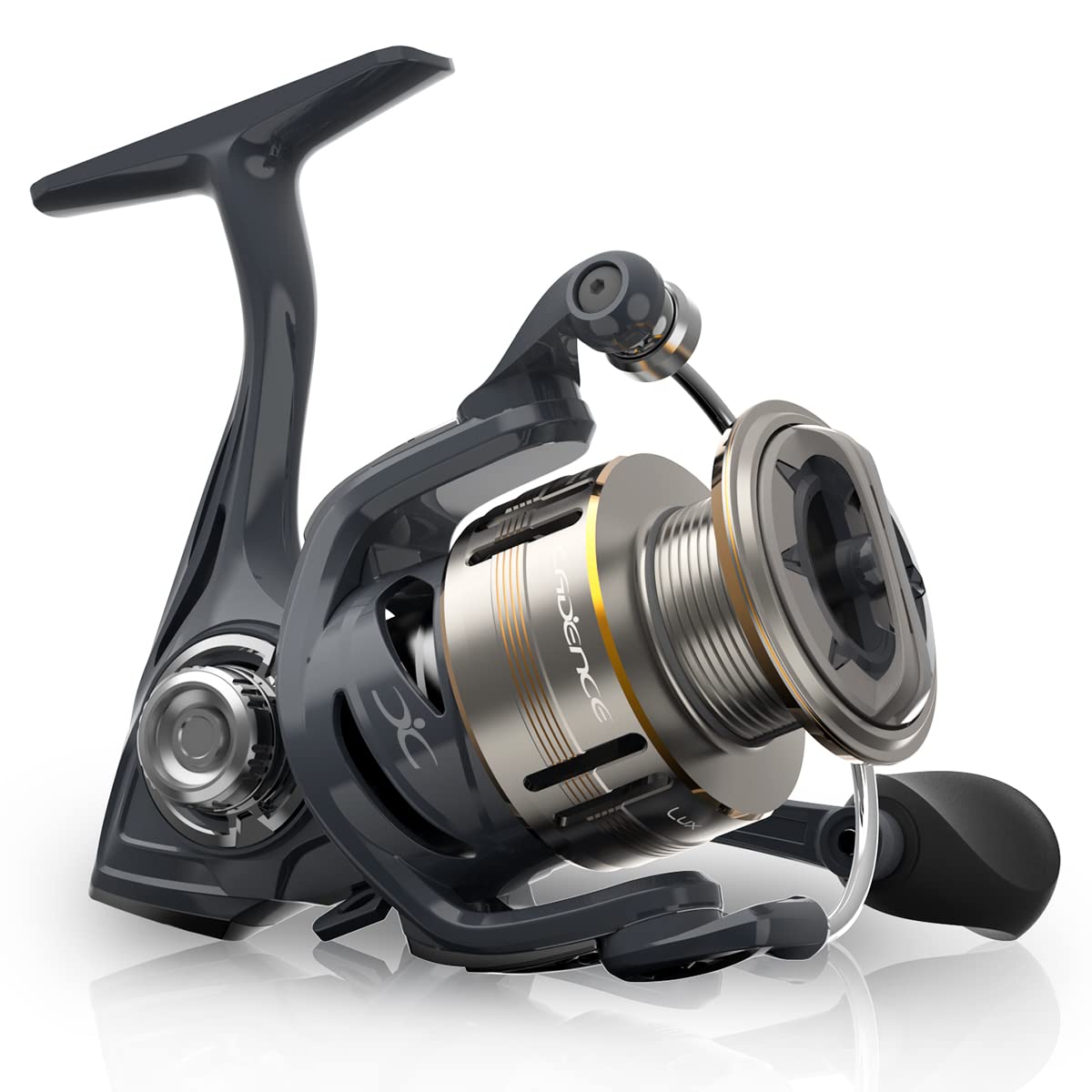 Cadence Lux Spinning Fishing Reel Ultra Smooth and Powerful Spinning Reel with Shielded Carbon Fiber Maximum 35 lbs Drag High Speed Gear Ratio Braided
Cadence Lux Spinning Fishing Reel Ultra Smooth and Powerful Spinning Reel with Shielded Carbon Fiber Maximum 35 lbs Drag High Speed Gear Ratio Braided