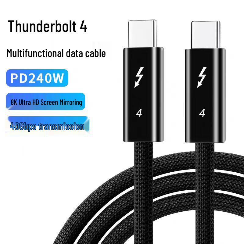 240W PD Fast Charging Thunderbolt 4 Dual Head Type-C Cable for High-Speed Transmission and Ultra-Clear Computer Graphics. Black 0.3M
240W PD Fast Charging Thunderbolt 4 Dual Head Type-C Cable for High-Speed Transmission and Ultra-Clear Computer Graphics. Black 0.3M