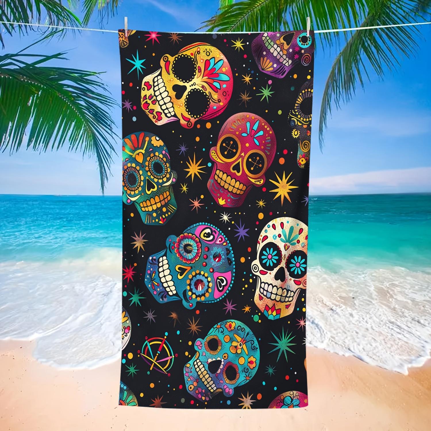 Vintage Microfiber Beach Towel with Colorful Skull Pattern, Quick-Dry Oblong Design for Beach Pool W40*H60(CM)
Vintage Microfiber Beach Towel with Colorful Skull Pattern, Quick-Dry Oblong Design for Beach Pool W40*H60(CM)