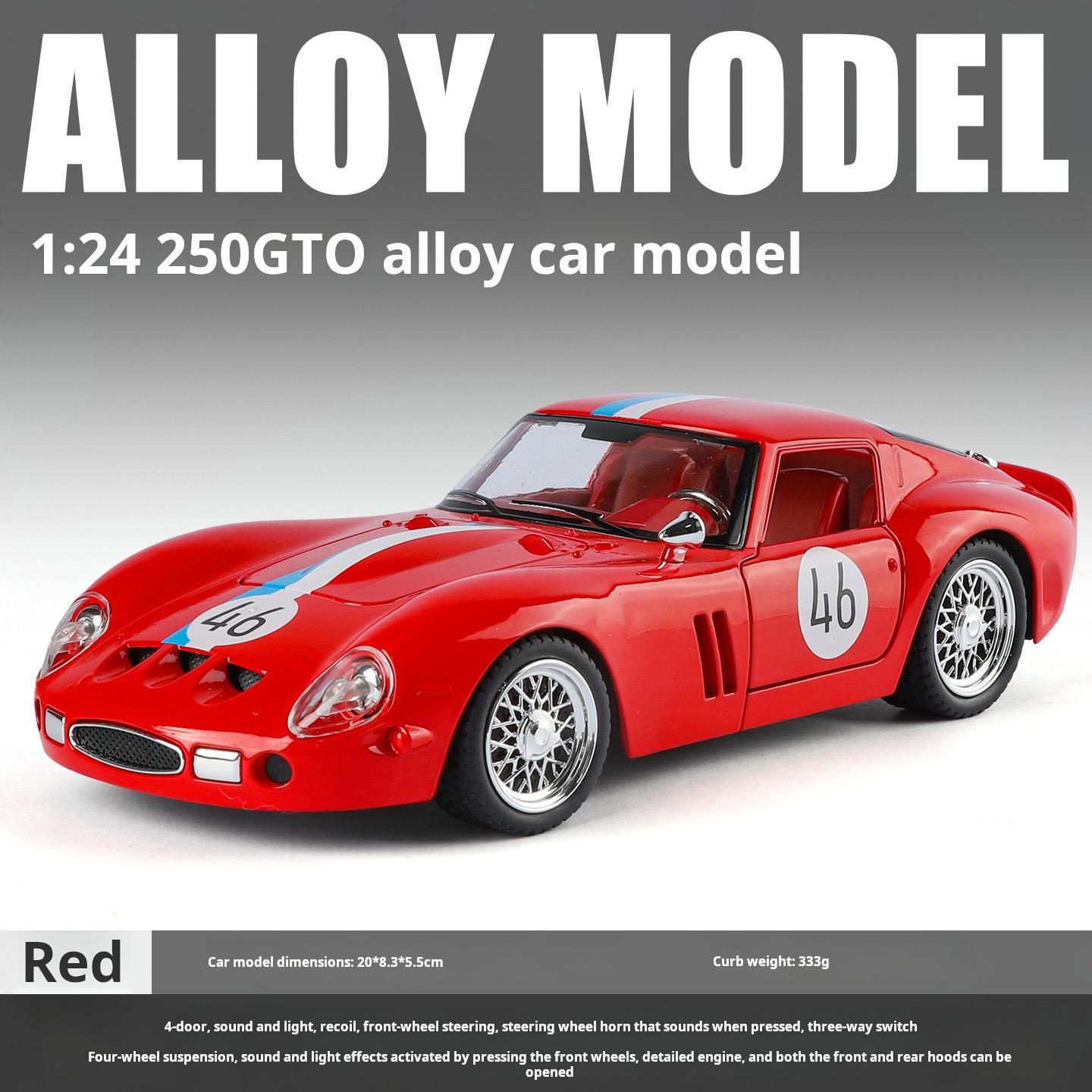 1:24 Ferrari 250 GTO Diecast Alloy Car Model Sports Car Collectible Decoration Sound Light Pull Back Collect Gift Kid Decoration красный
1:24 Ferrari 250 GTO Diecast Alloy Car Model Sports Car Collectible Decoration Sound Light Pull Back Collect Gift Kid Decoration красный