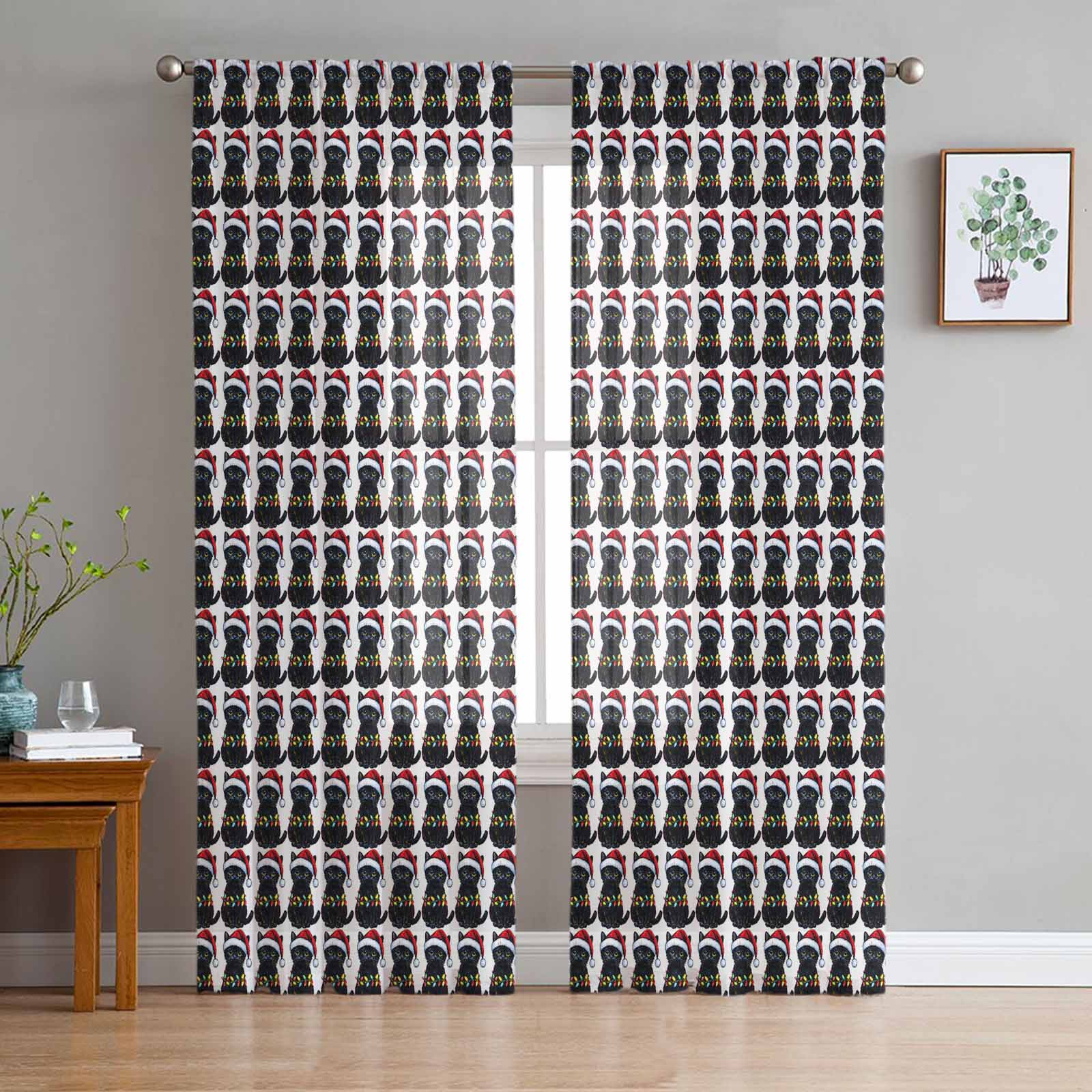 Christmas And Winter Cats Curtains For Living Room Bedroom Home Decoration Window Voile Tulle Curtain Drapes W135 x H114cm
Christmas And Winter Cats Curtains For Living Room Bedroom Home Decoration Window Voile Tulle Curtain Drapes W135 x H114cm