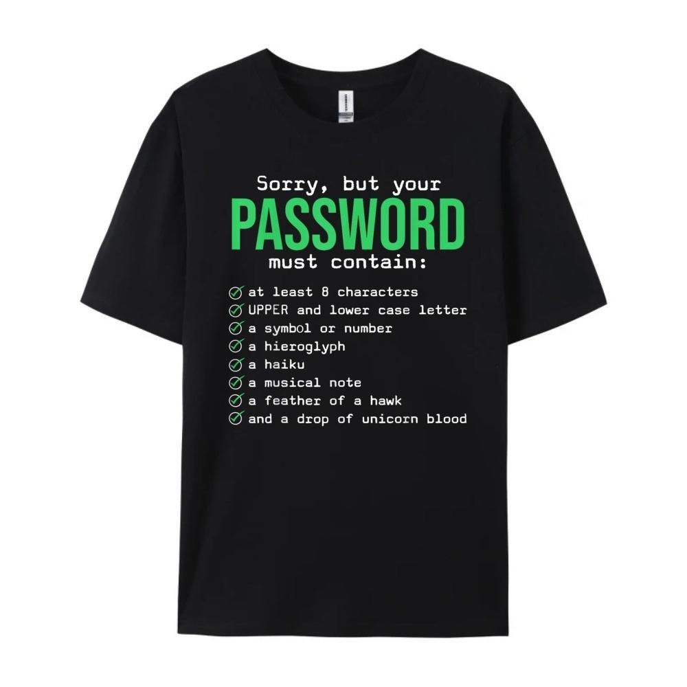 2026 Sorry But Your Password Must Contain Computer Tech Unisex Women Designer Clothes Fashionable and Trendy Meme Summer T Shirt S
2026 Sorry But Your Password Must Contain Computer Tech Unisex Women Designer Clothes Fashionable and Trendy Meme Summer T Shirt S