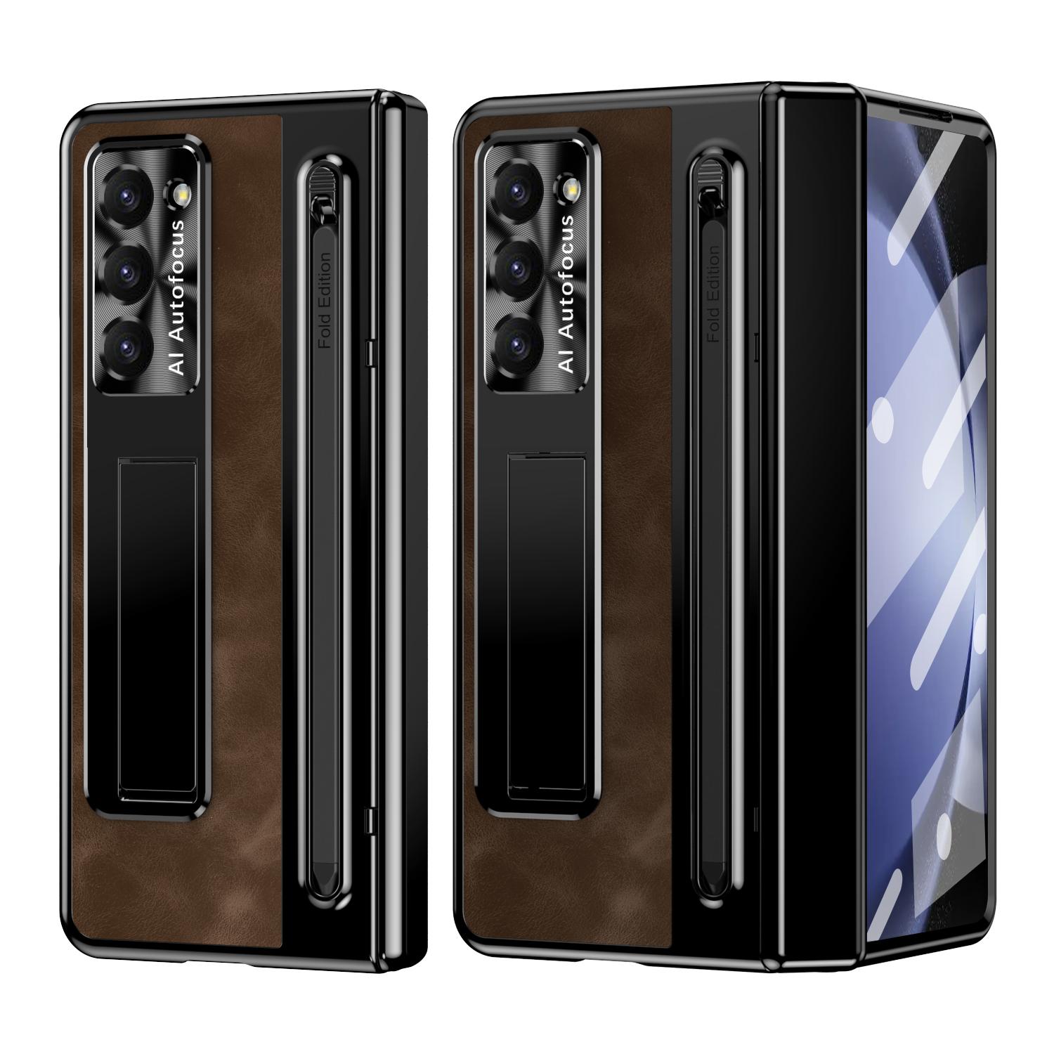 For Samsung Galaxy Z Fold6 5G Kickstand Case Leather+PC Phone Cover with Tempered Glass Film and Stylus Coffee
For Samsung Galaxy Z Fold6 5G Kickstand Case Leather+PC Phone Cover with Tempered Glass Film and Stylus Coffee