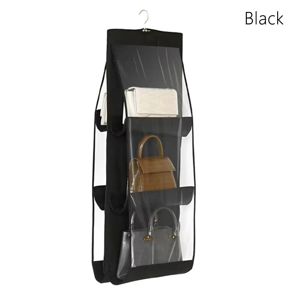 1Pcs New 6 Pockets Hanging Handbag Organizer Black With Hanger Pouch Storage Bag Waterproof Clear Sundry Bag For Wardrobe Closet
1Pcs New 6 Pockets Hanging Handbag Organizer Black With Hanger Pouch Storage Bag Waterproof Clear Sundry Bag For Wardrobe Closet