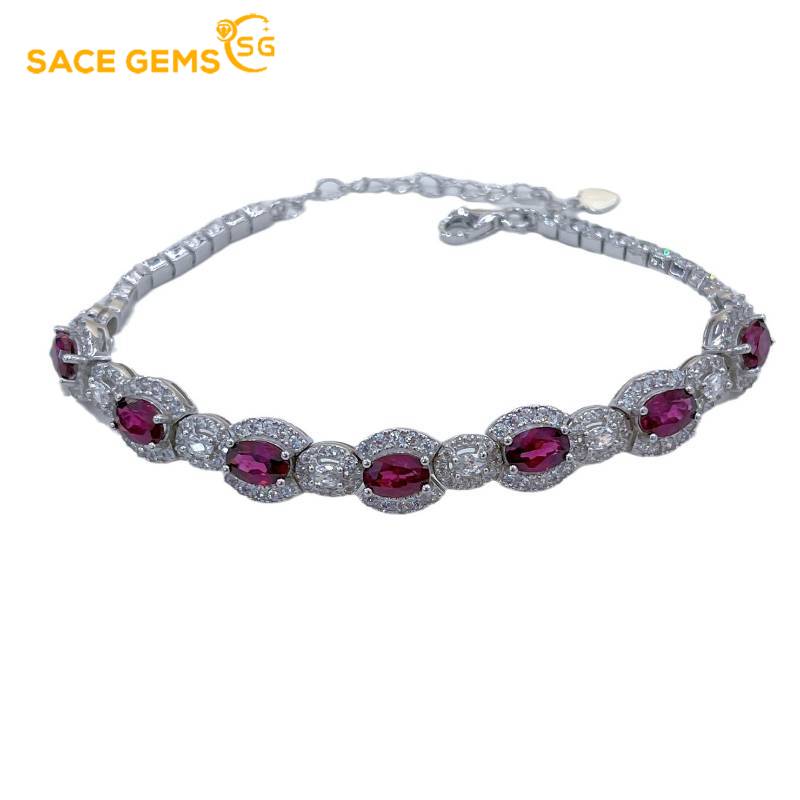 SACEGEMS New Arrival 925Sterling Silver 4*6MM Natual Garnet Gemstone Bracelrts for Women Engagement Cocktail Party Fine Jewelry 19cm червоний
SACEGEMS New Arrival 925Sterling Silver 4*6MM Natual Garnet Gemstone Bracelrts for Women Engagement Cocktail Party Fine Jewelry 19cm червоний