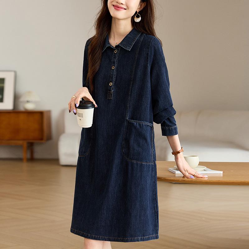 Women s Loose-Fit Long-Sleeve Denim Shirt Dress - Spring/Autumn 2024 Collection XXL (recommended 135-150 jin)
Women s Loose-Fit Long-Sleeve Denim Shirt Dress - Spring/Autumn 2024 Collection XXL (recommended 135-150 jin)