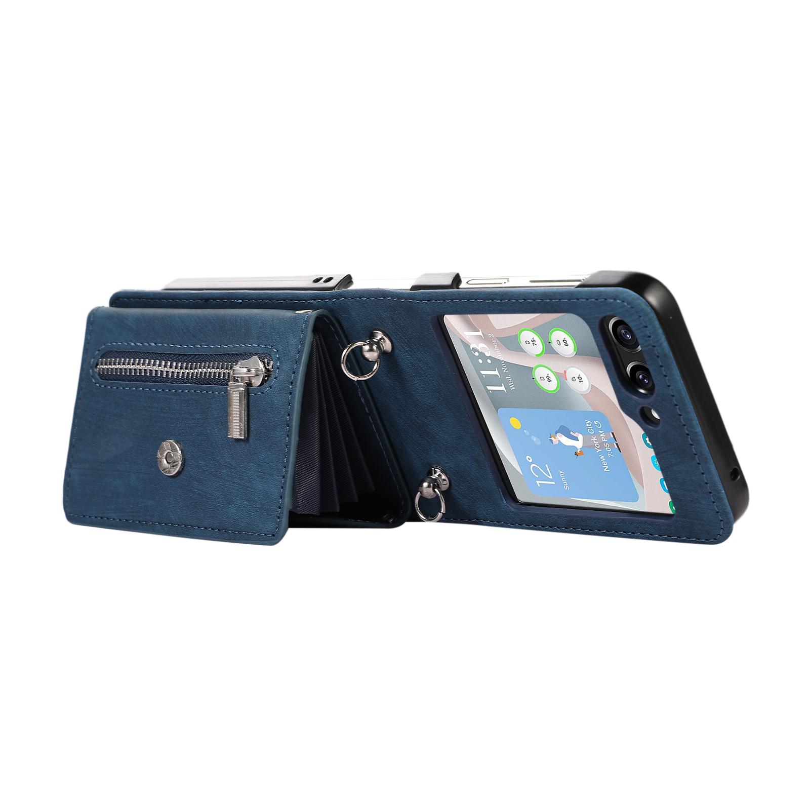 For Samsung Galaxy Z Flip5 5G Case PU Leather+TPU RFID Blocking Card Slots Phone Cover with 2 Straps Black
For Samsung Galaxy Z Flip5 5G Case PU Leather+TPU RFID Blocking Card Slots Phone Cover with 2 Straps Black