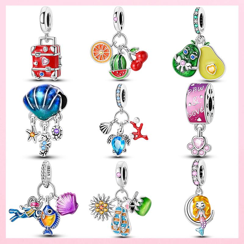 New 925 Sterling Silver Moon Mermaid Turtle Coral Shell Hummingbird Charms Beads Fit Bracelets Exquisite DIY Jewelry
New 925 Sterling Silver Moon Mermaid Turtle Coral Shell Hummingbird Charms Beads Fit Bracelets Exquisite DIY Jewelry