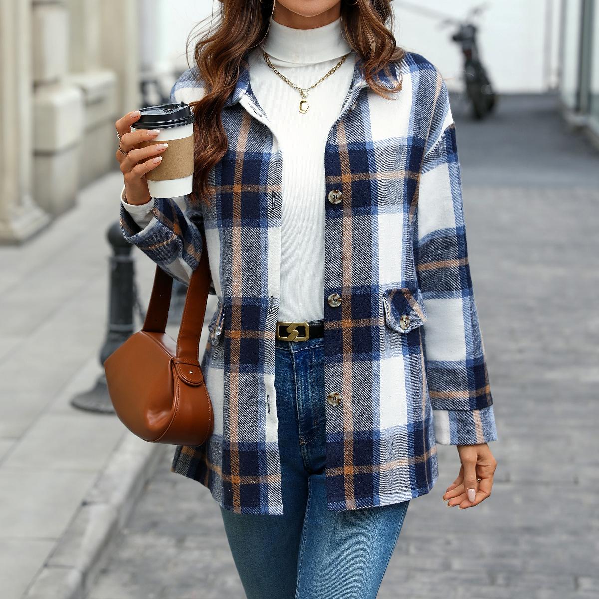 Женская шерстяная куртка-фонарик с длинным рукавом в клетку, рубашка, блузки, отложной воротник, однобортный свободный шикарный толстый кардиган S-XL XL
Женская шерстяная куртка-фонарик с длинным рукавом в клетку, рубашка, блузки, отложной воротник, однобортный свободный шикарный толстый кардиган S-XL XL