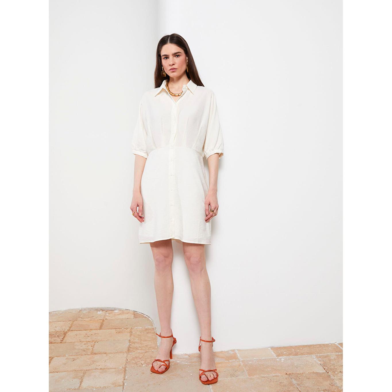 Женское платье LCW VISION с прямым воротником и короткими рукавами цвета экрю
Женское платье LCW VISION с прямым воротником и короткими рукавами цвета экрю