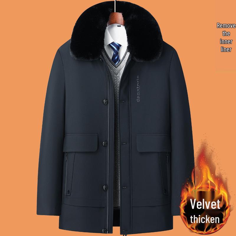 Woodpecker Men s Fleece-Lined Winter Jacket: Thick, Warm Cotton, Detachable, Mid-Length, for Middle-Aged & Elderly Dads 195 for 170-200 kg темно-синього кольору
Woodpecker Men s Fleece-Lined Winter Jacket: Thick, Warm Cotton, Detachable, Mid-Length, for Middle-Aged & Elderly Dads 195 for 170-200 kg темно-синього кольору