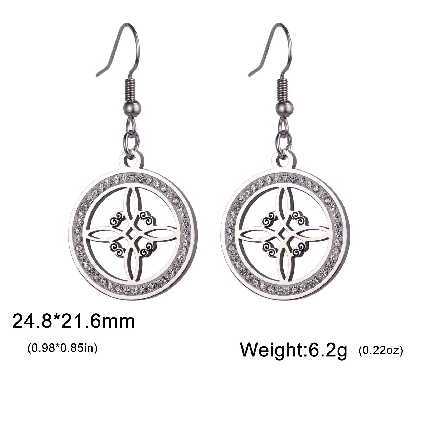 Witch Knot Drop Earring Stainless Steel Amulet Witchcraft Clear Zircon Round Pendant Earrings Jewelry Valentine Gift
Witch Knot Drop Earring Stainless Steel Amulet Witchcraft Clear Zircon Round Pendant Earrings Jewelry Valentine Gift