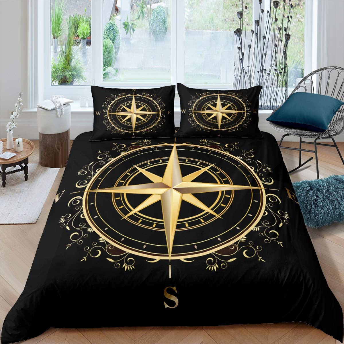 Compas Soft Duvet Cover Set, Marine Discovery Art, Decorative 3 Pieces Beding Set featuring 2 Pilow Shams, Twin Ful Quen King-Sized Dimensionsd 135*200cm Eu-Single
Compas Soft Duvet Cover Set, Marine Discovery Art, Decorative 3 Pieces Beding Set featuring 2 Pilow Shams, Twin Ful Quen King-Sized Dimensionsd 135*200cm Eu-Single