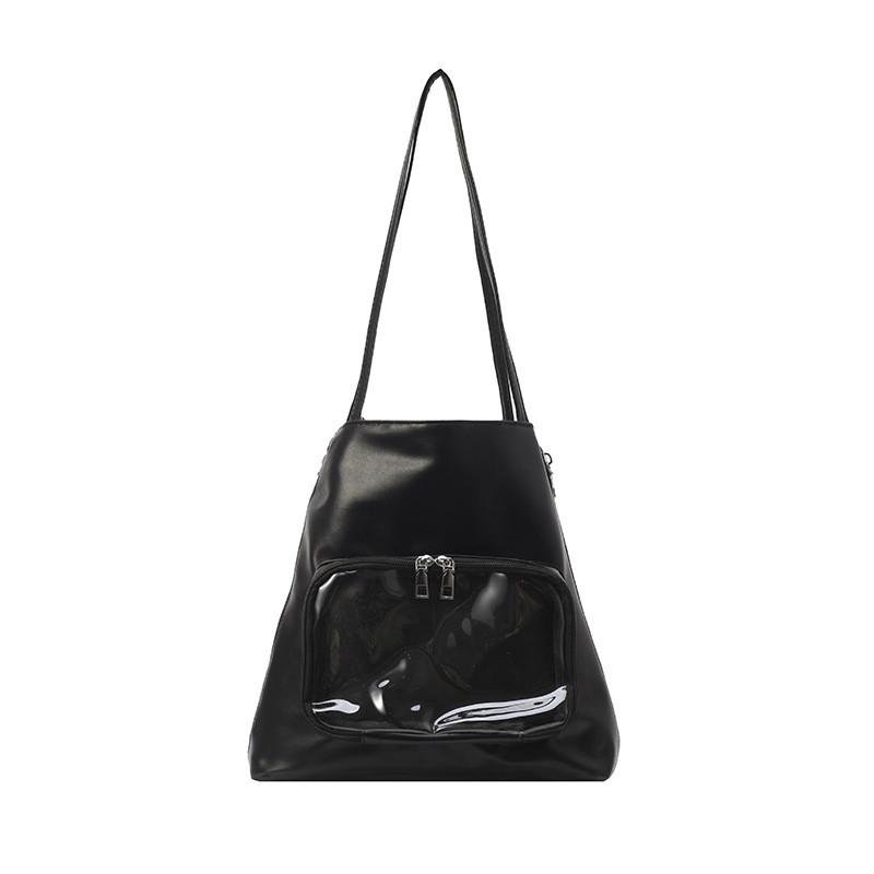 Прозрачная женская повседневная сумка-тоут из ПУ, модная сумка через плечо с застежкой-молнией сверху чёрный
Прозрачная женская повседневная сумка-тоут из ПУ, модная сумка через плечо с застежкой-молнией сверху чёрный