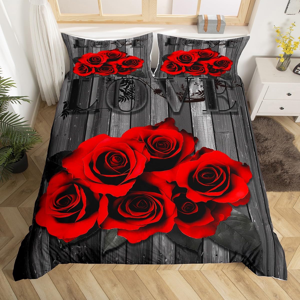 Comforter Rose Floral Queen Twin For Women Girls Couple 3D Red Rose Wine Glass Bedding Set Luxury Botanical Comforter Comforter (quilt)-EU Single(135*200cm)3pcs
Comforter Rose Floral Queen Twin For Women Girls Couple 3D Red Rose Wine Glass Bedding Set Luxury Botanical Comforter Comforter (quilt)-EU Single(135*200cm)3pcs