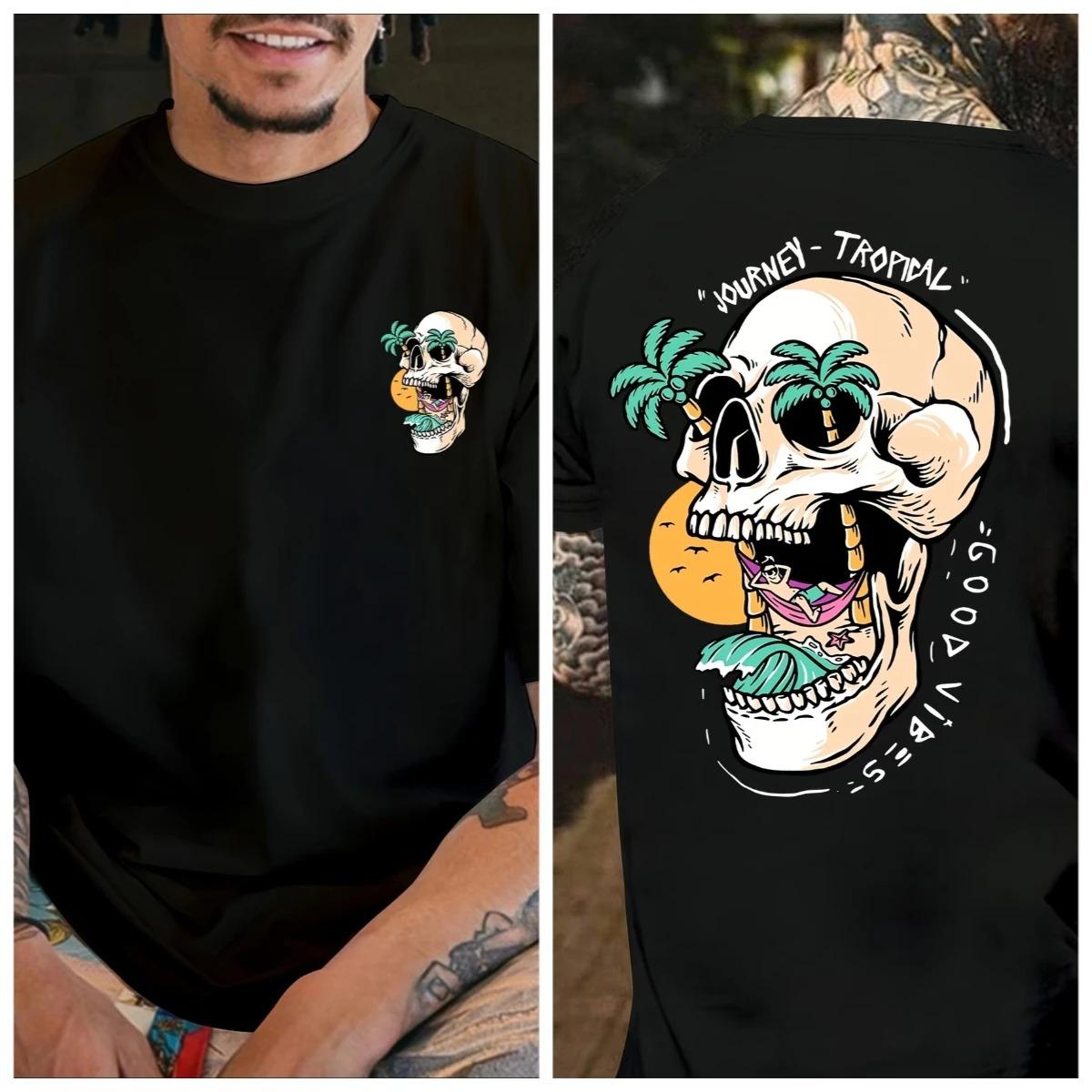 Tropical Skull Vibes Style Mens T Shirt Women Cotton Casual Tee Summer Spring Novelty Streetwear Casual Oversized Loose Top M
Tropical Skull Vibes Style Mens T Shirt Women Cotton Casual Tee Summer Spring Novelty Streetwear Casual Oversized Loose Top M