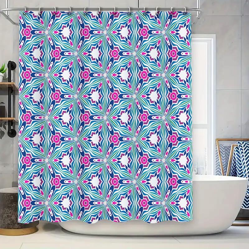 Vibrant Geometric Bath Shower Curtain Blue Pink White Kaleidoscope Pattern Decorative Waterproof Fabric Shower Curtain 72X84Inch W60H190(CM)-1 Pcs
Vibrant Geometric Bath Shower Curtain Blue Pink White Kaleidoscope Pattern Decorative Waterproof Fabric Shower Curtain 72X84Inch W60H190(CM)-1 Pcs