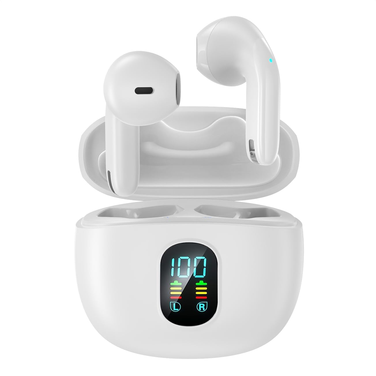 Bluetooth Earphones with Stereo Sound Noise Single or Binaural IPX7 Smart Touch Low Latency Gaming Perfect for or Office White Display, Hi-Fi Quality, білий
Bluetooth Earphones with Stereo Sound Noise Single or Binaural IPX7 Smart Touch Low Latency Gaming Perfect for or Office White Display, Hi-Fi Quality, білий