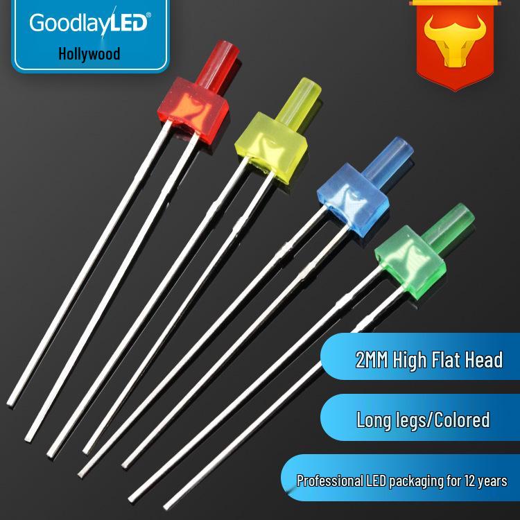 2MM Flat Head Colored LED Lamp Beads - Red, Blue, Yellow, Emerald Green Straight Plug. Red Long Leg LED (Red Emission)
2MM Flat Head Colored LED Lamp Beads - Red, Blue, Yellow, Emerald Green Straight Plug. Red Long Leg LED (Red Emission)