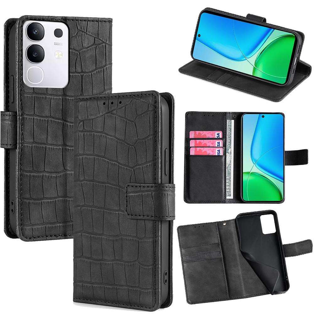 For vivo Y29 4G Case Crocodile Texture PU Leather Phone Cover Black
For vivo Y29 4G Case Crocodile Texture PU Leather Phone Cover Black