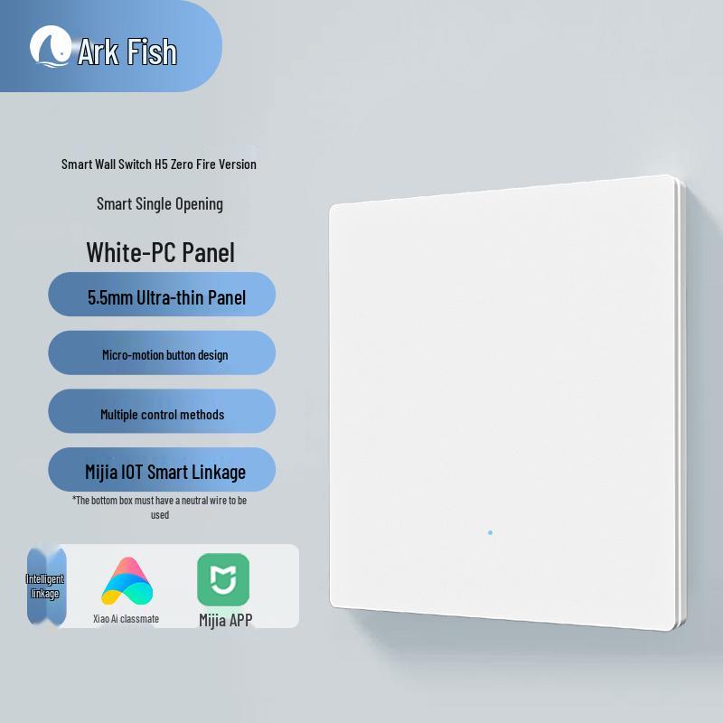 Ark Fish H5Pro Bluetooth Mesh 2.0 Smart Switch with Mijia Compatability and Skin-Feel Glass
Ark Fish H5Pro Bluetooth Mesh 2.0 Smart Switch with Mijia Compatability and Skin-Feel Glass