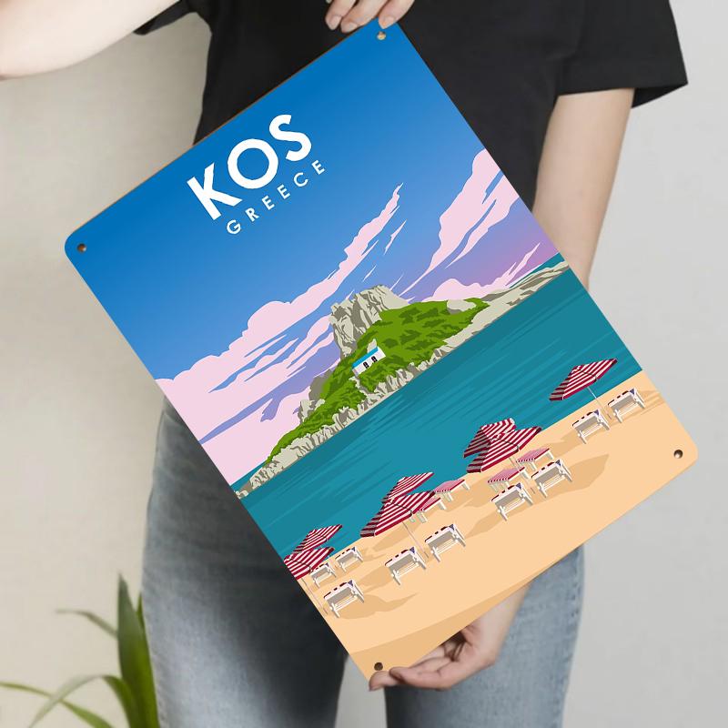 Kos Greece Travel Poster Metal Wall Art Mediterranean Landscape Decor with Beach Umbrella and Rock Mountain 20x30cm(7.8x11.8inch)
Kos Greece Travel Poster Metal Wall Art Mediterranean Landscape Decor with Beach Umbrella and Rock Mountain 20x30cm(7.8x11.8inch)