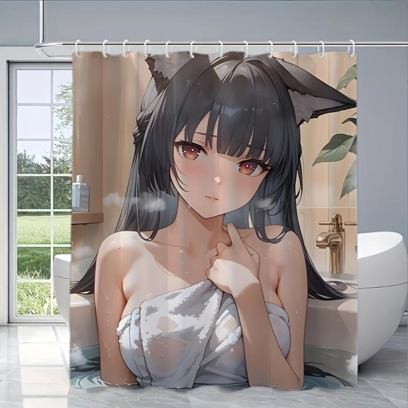 Anime Girl Shower Curtain Cat Ears Black Hair Anime Art Waterproof Bath Curtain Japanese Animation Decor W60H190(CM)-1 Pcs
Anime Girl Shower Curtain Cat Ears Black Hair Anime Art Waterproof Bath Curtain Japanese Animation Decor W60H190(CM)-1 Pcs