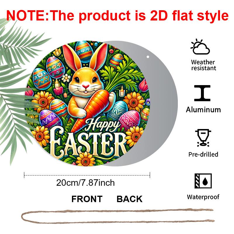 2D Flat 1pc Vintage Easter Bunny Metal Sign, Round Aluminium Door Mount Decor, 8x8 in, Farmhouse Style Wall Art for Home, Room, Street, Shop, Garage 1pc
2D Flat 1pc Vintage Easter Bunny Metal Sign, Round Aluminium Door Mount Decor, 8x8 in, Farmhouse Style Wall Art for Home, Room, Street, Shop, Garage 1pc