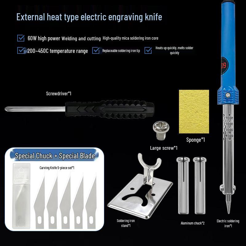 60W External Heat Multifunctional Soldering Iron: Ideal for Welding, Pot Punching, Carving, and Cutting Tasks.
60W External Heat Multifunctional Soldering Iron: Ideal for Welding, Pot Punching, Carving, and Cutting Tasks.
