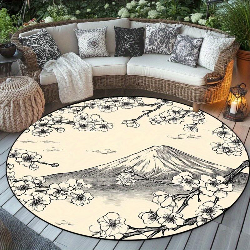 1pc Cherry Blossom and Mount Fuji Round Rug, Polyester Woven, Lightweight, Washable - Suitable for Bedroom, Living Room, Office 80cm
1pc Cherry Blossom and Mount Fuji Round Rug, Polyester Woven, Lightweight, Washable - Suitable for Bedroom, Living Room, Office 80cm