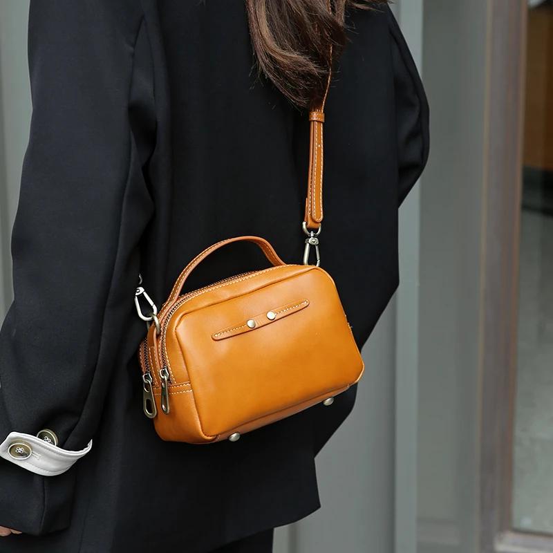 Women S Genuine Leather Bag With Double Zippers Crossbody Messenger Lady Minimalism Urban Fashion Small Square Shoulder Bag Quality
Women S Genuine Leather Bag With Double Zippers Crossbody Messenger Lady Minimalism Urban Fashion Small Square Shoulder Bag Quality