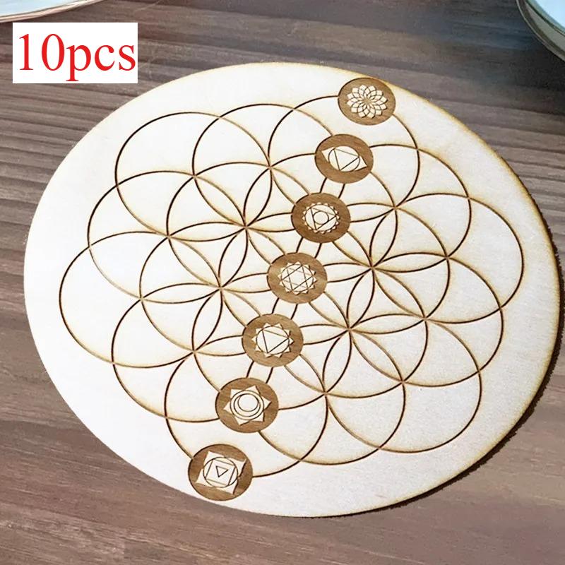 10PCS Chakra Flower of Life Natural Symbol Wood Round Edge Circles Carved Coaster for Stone Crystal Set DIY Decor Mats Pads 10CM
10PCS Chakra Flower of Life Natural Symbol Wood Round Edge Circles Carved Coaster for Stone Crystal Set DIY Decor Mats Pads 10CM